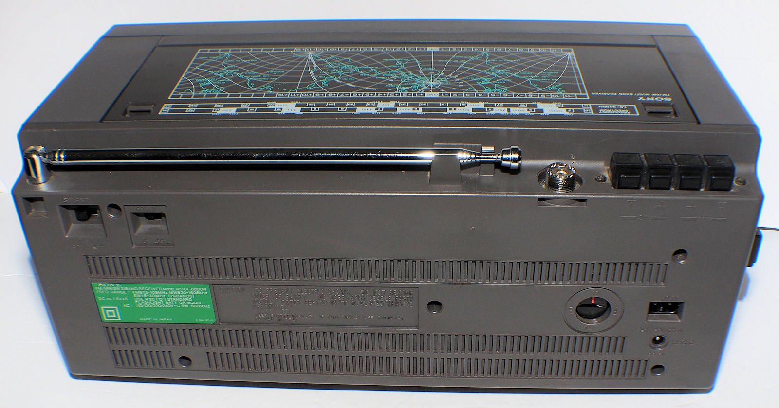 Impresionante Sony icf-6800 W AM + FM + receptor de radio de onda
